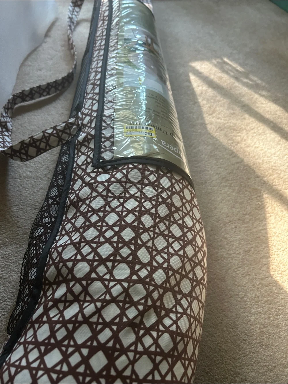 7.5 Cane Fringe Outdoor Patio Umbrella-Brown -,Tempura
